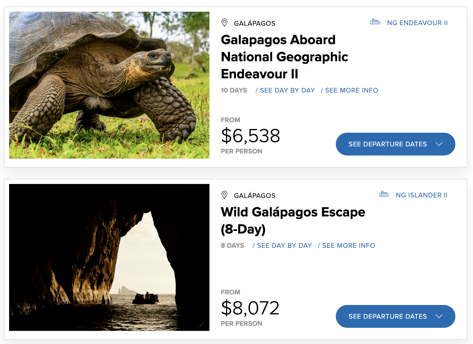 Two Lindblad booking options for Hyatt members - both to the Galapagos.